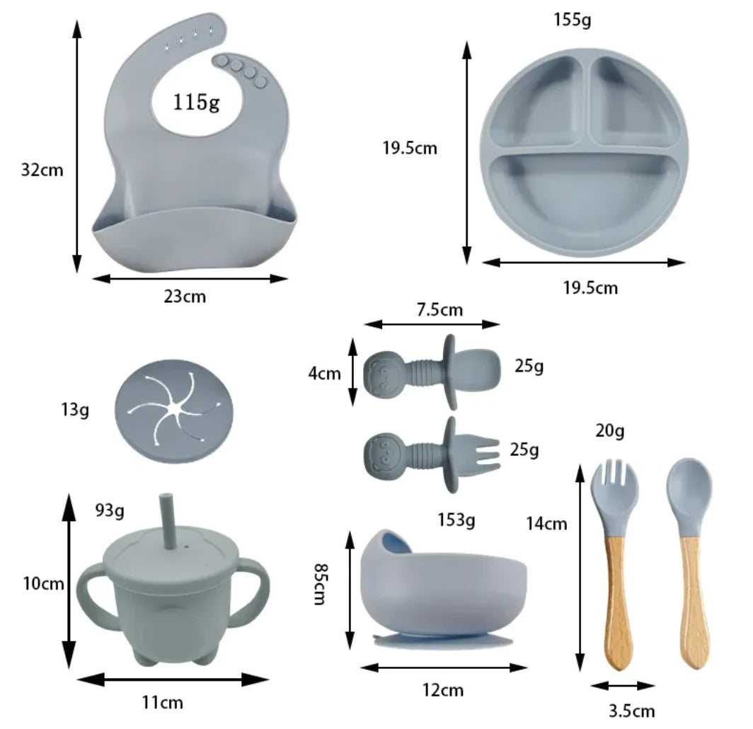 Baby Silicone Feeding Tableware Set