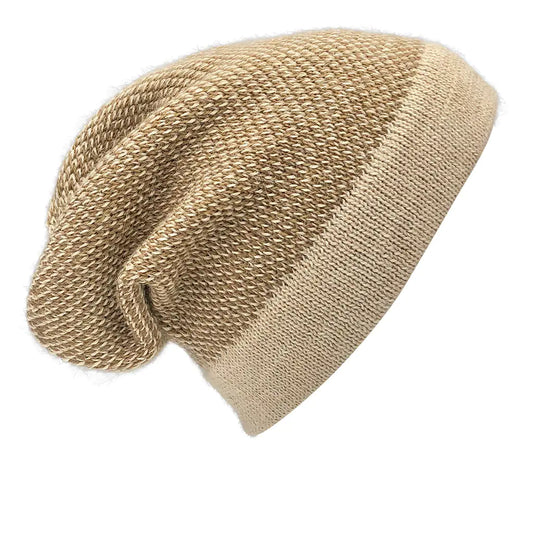 Camel Interwoven Alpaca Beanie