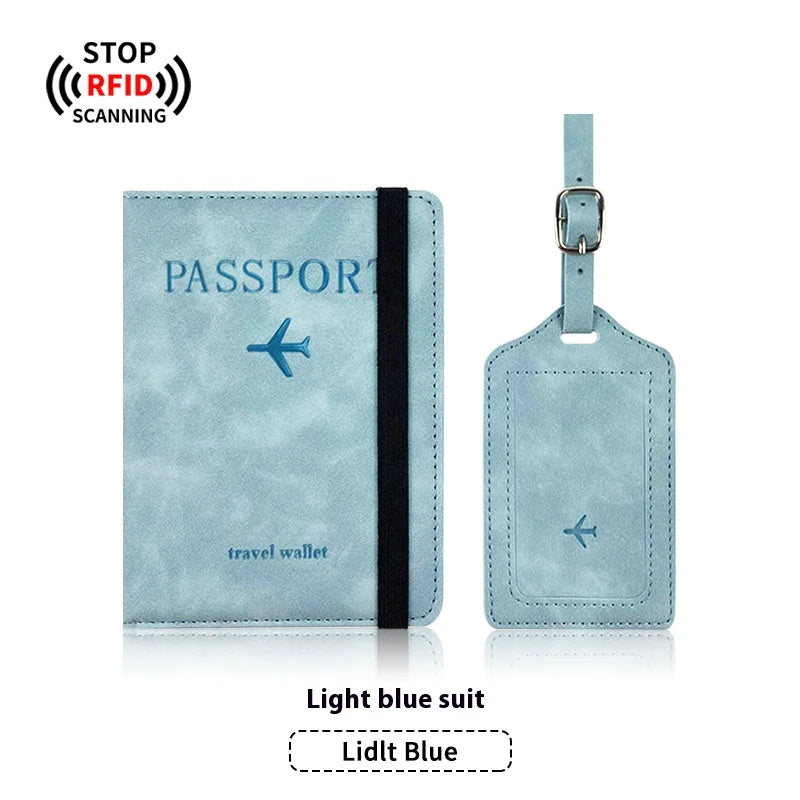 PU Leather Passport Holder & Luggage Tag Set