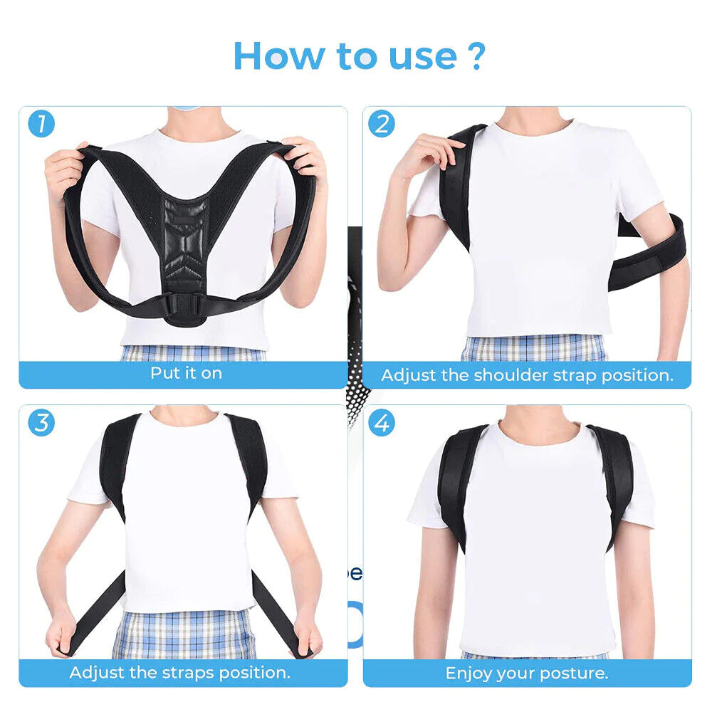 Posture Corrector Adjustable Back Brace Shoulder Support Clavicle Belt Men Women