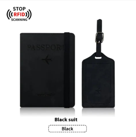 PU Leather Passport & Luggage Tag Set