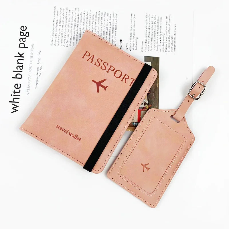 PU Leather Passport Holder & Luggage Tag Set