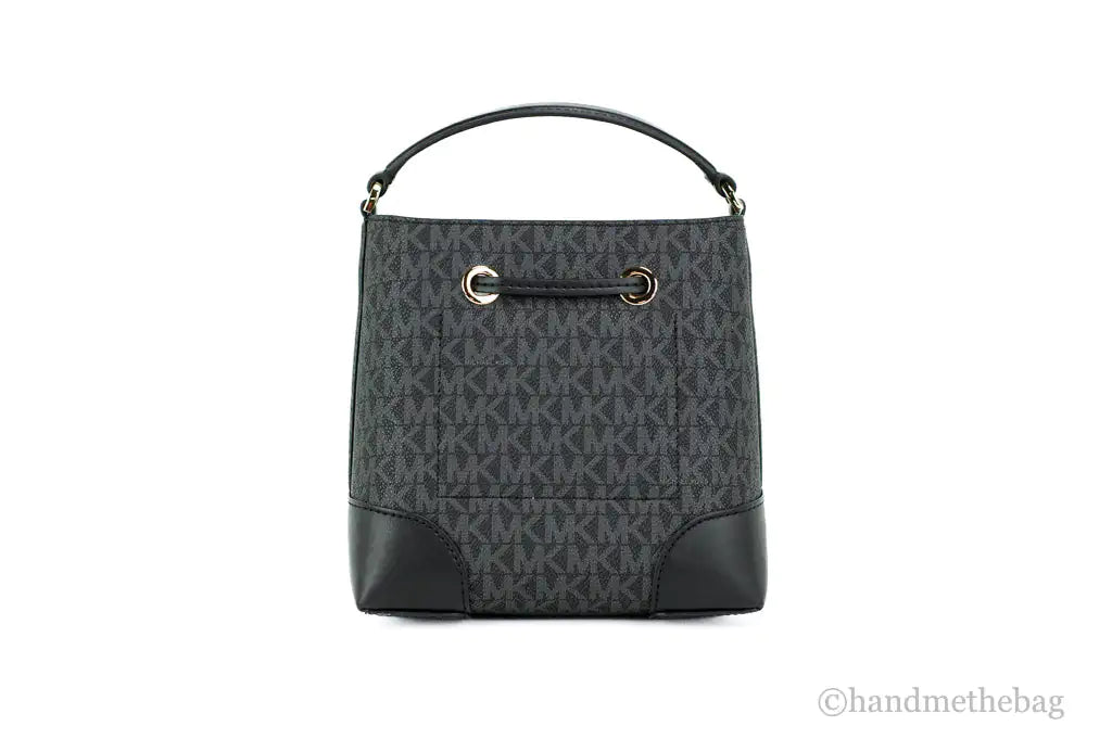 Michael Kors Mercer Small Black Signature Bucket Crossbody Bag