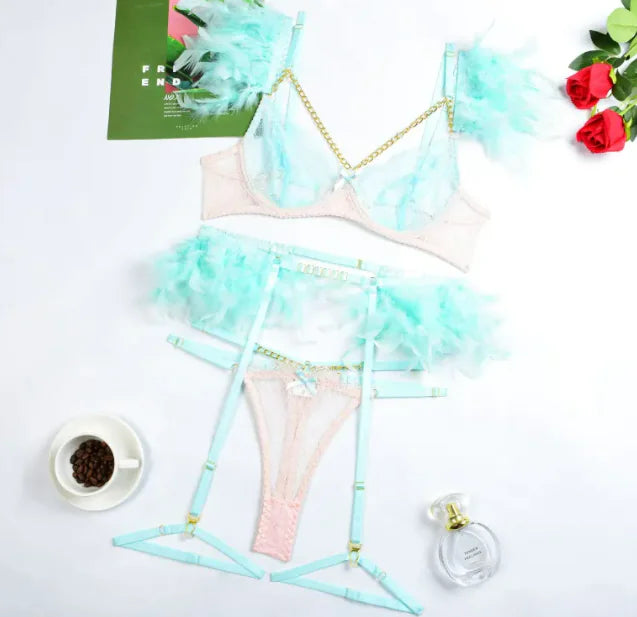 Lace Feather Eyelash Underwear