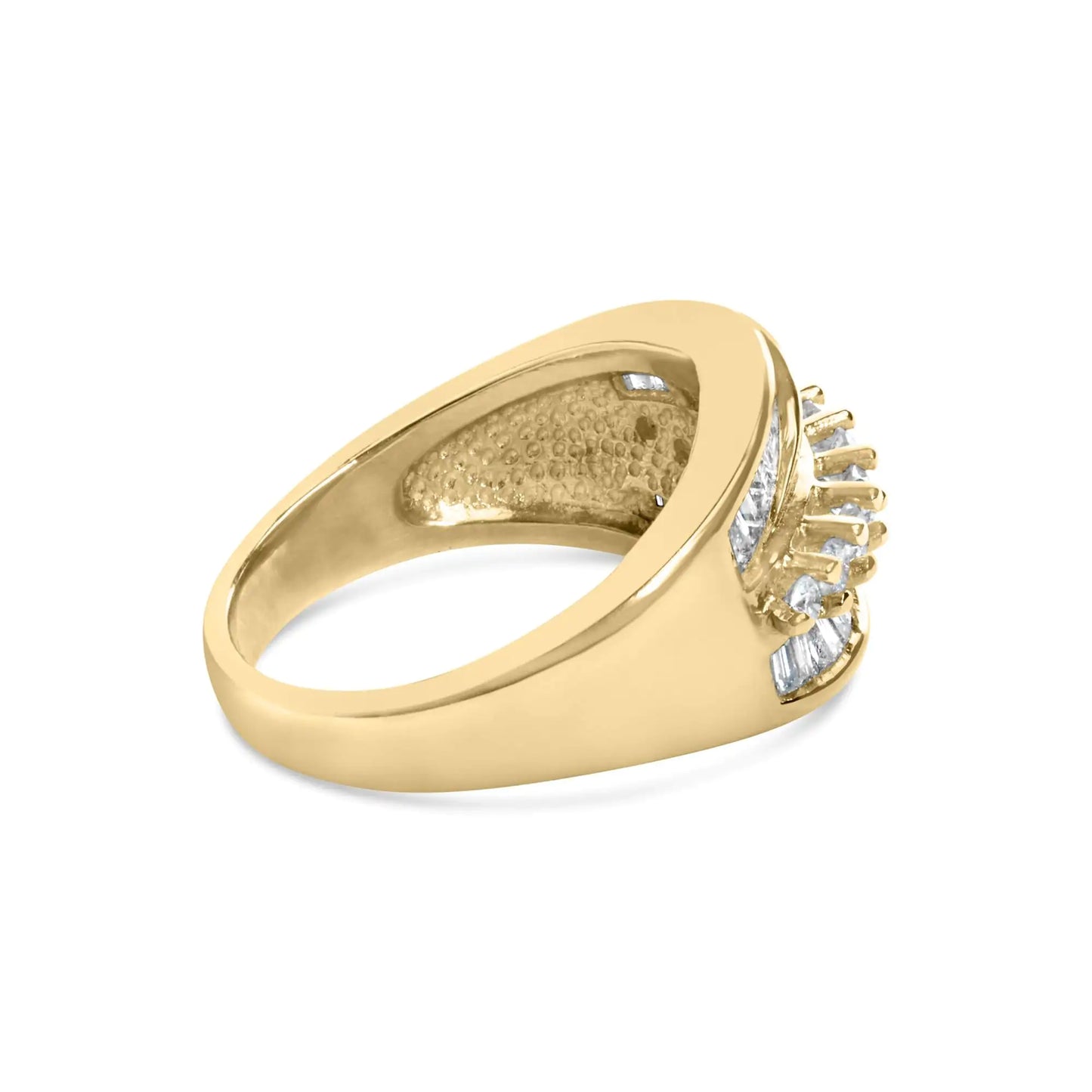 14K Yellow Gold 1.00 Cttw Diamond Cocktall Cluster 5 Stone Ring (H-I Color, SI1-I1 Clarity) - Ring Size 7