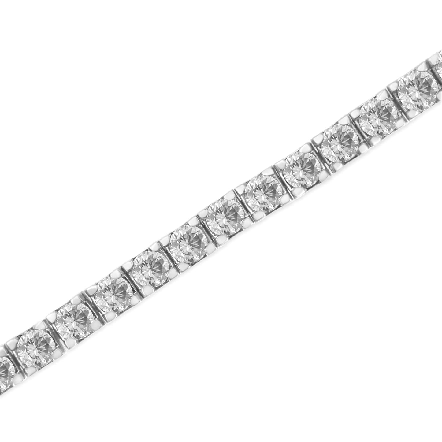 14K White Gold 4-Prong Set Lab Grown Round Diamond Classic Tennis Bracelet (F-G Color, VS1-VS2 Clarity) - 7.25"