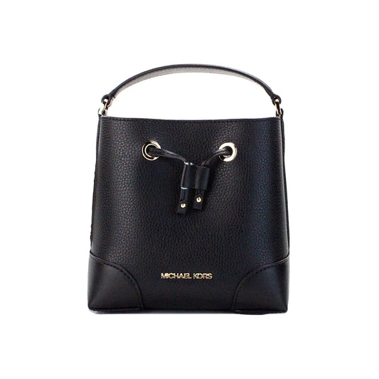 Michael Kors Mercer Small Black Leather Bucket Crossbody Bag