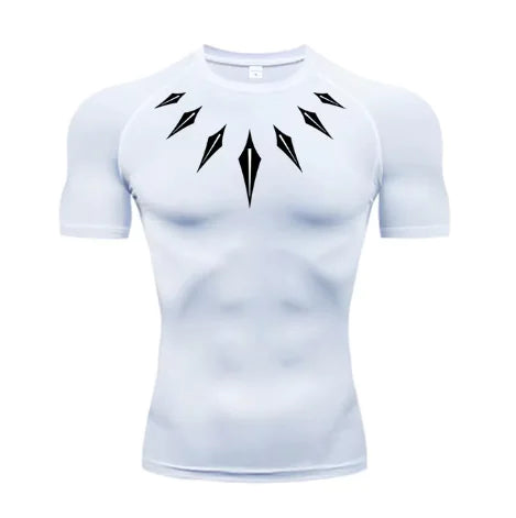 Anime Men's Compression Shirt Fitness Sport Running Tight Gym TShirts Athletic Workout Quick Dry Tops Tee Summer