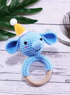 Hand Woven Cartoon Baby Rattle