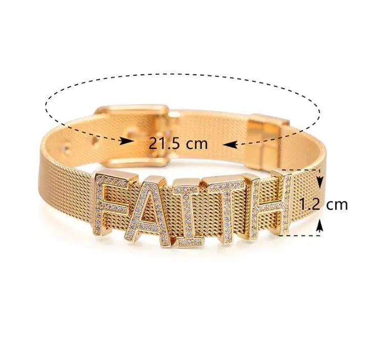 Stainless Steel Slider Bracelet -Gold