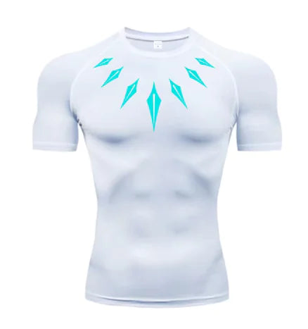 Anime Men's Compression Shirt Fitness Sport Running Tight Gym TShirts Athletic Workout Quick Dry Tops Tee Summer