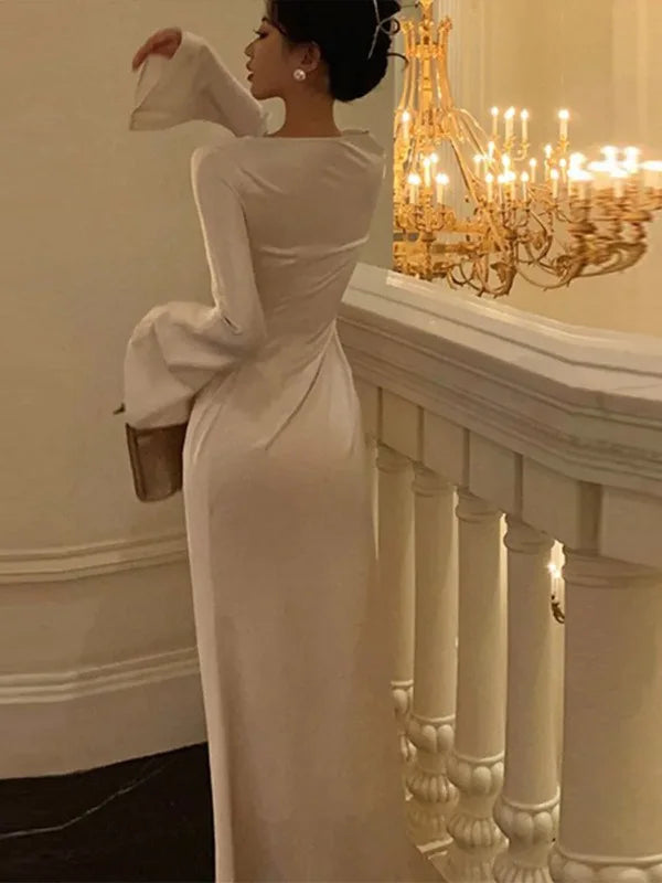 Elegant Solid Color Dress