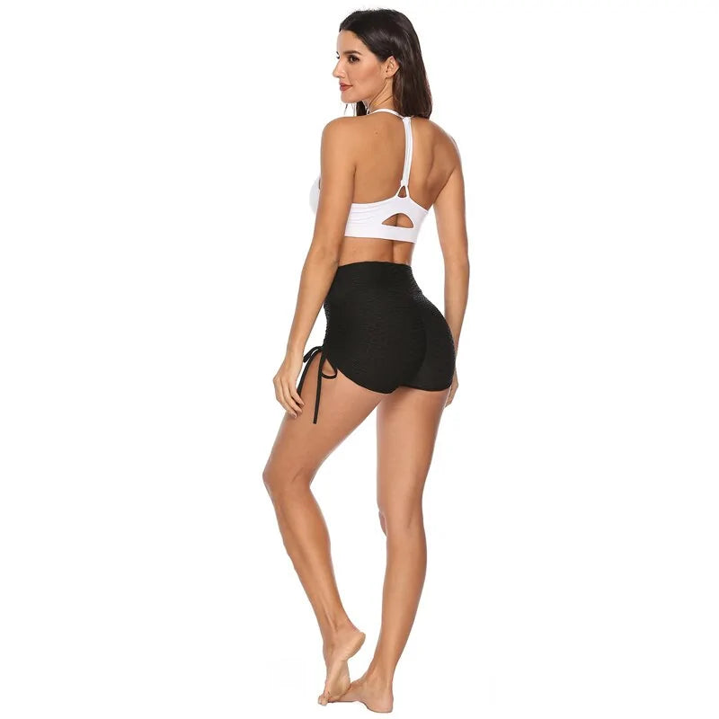 Women's Elastic High Waist Workout Shorts