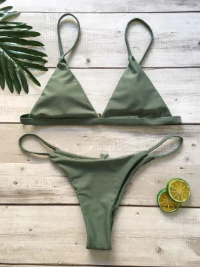 Solid Color Triangle Bikini