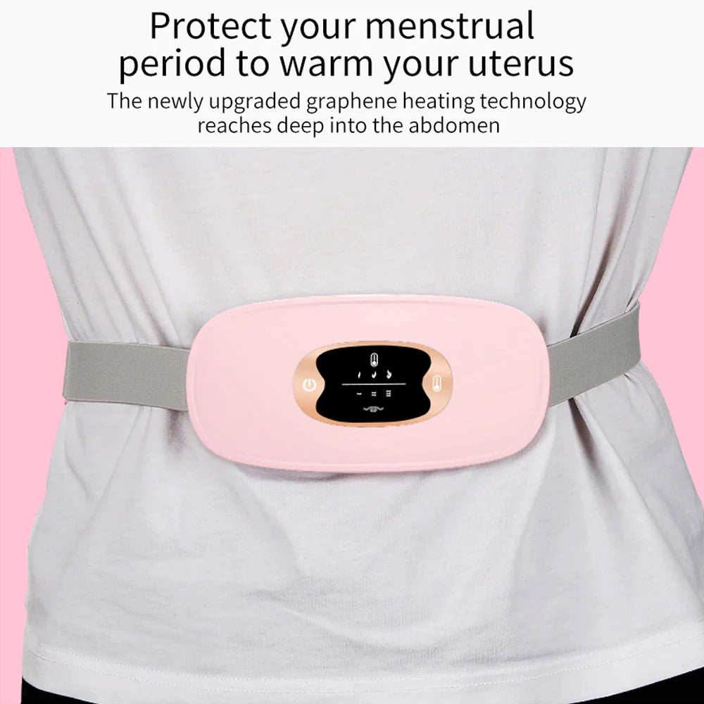 Electric Heating Menstrual Vibration Pad Belt For Period Pain Relief Cramps US