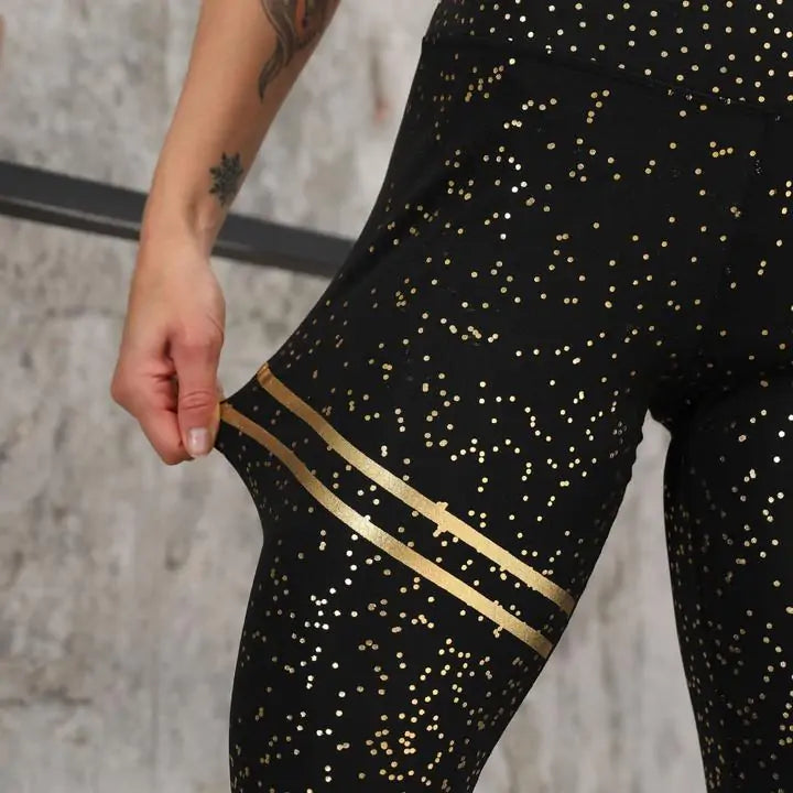 High Waisted Glittered Workout Leggings