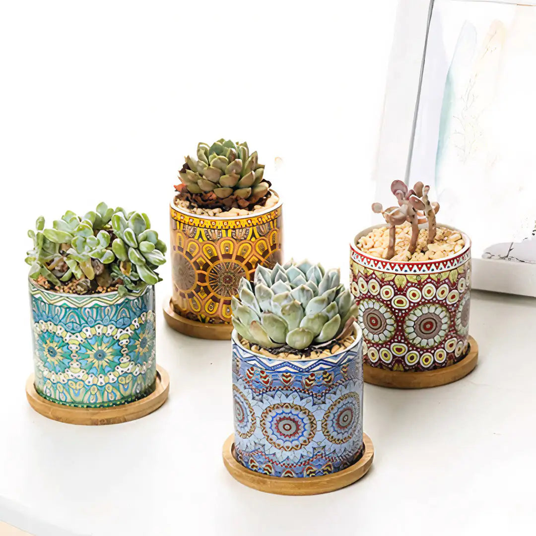 Mandala Planter Set of 4