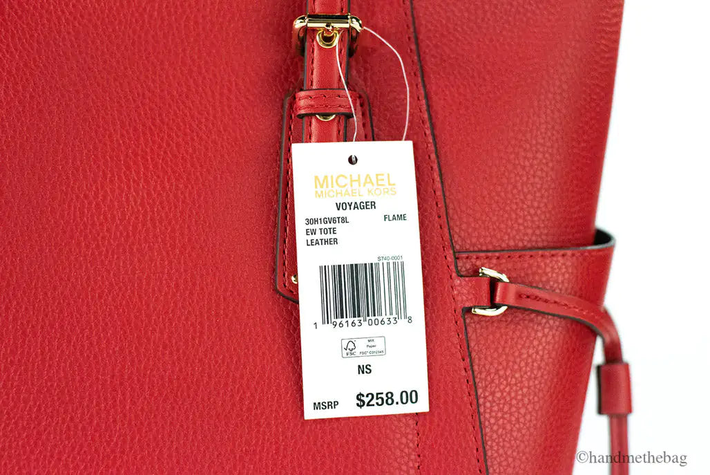 Michael Kors Voyager Large Flame Leather East West Tote