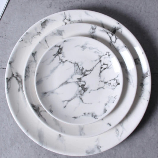 Marble Round Plate 8"