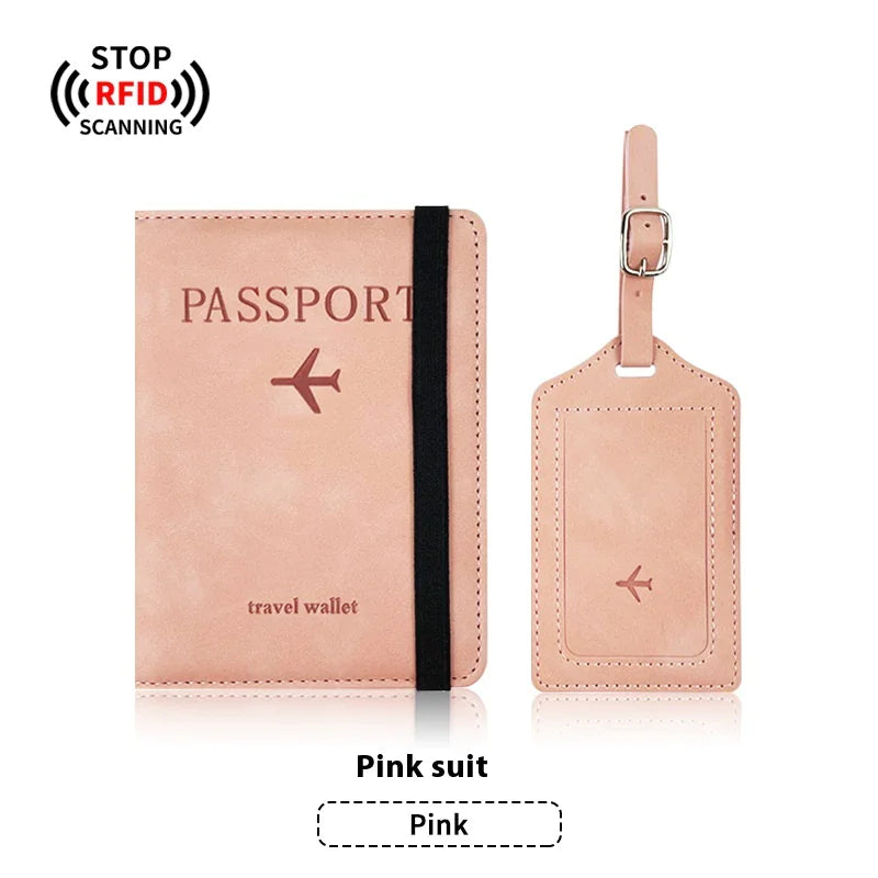 PU Leather Passport Holder & Luggage Tag Set