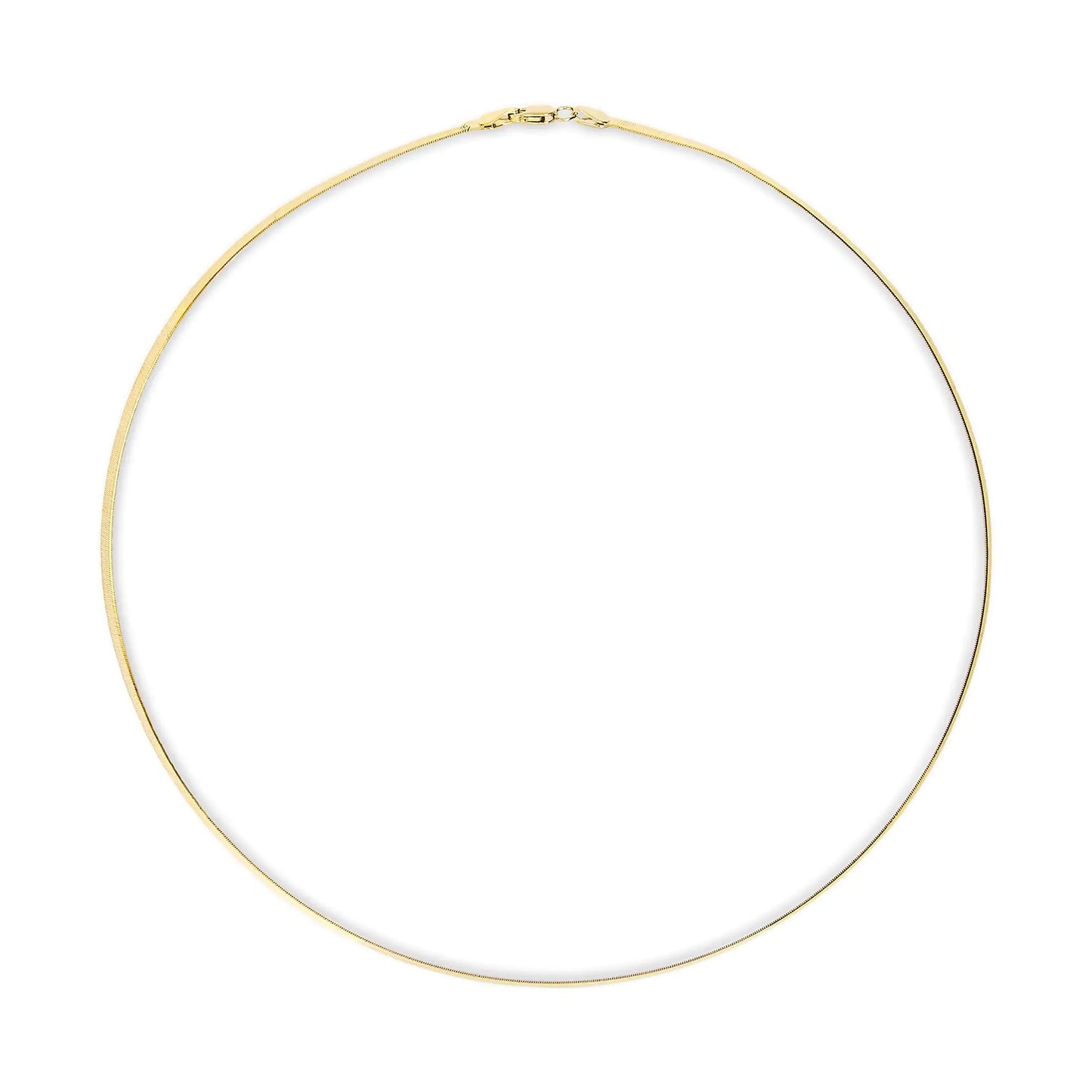 Unisex Solid 14K Gold 2.8mm Imperial Herringbone Chain Necklace