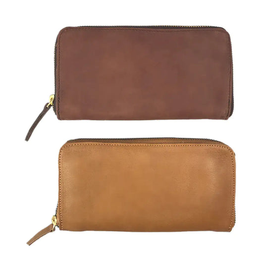 Nubuck Zipper Wallet