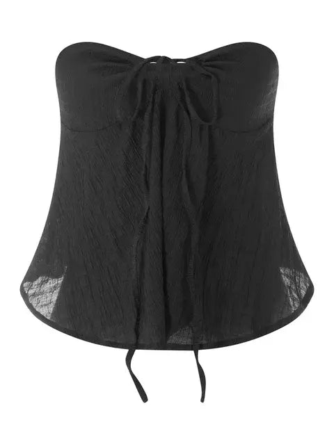 Ruched Strapless Tube Top