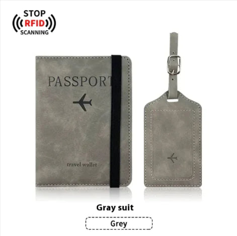 PU Leather Passport & Luggage Tag Set