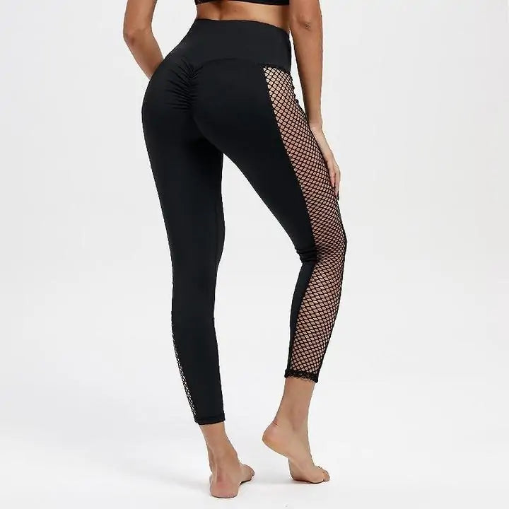 High Waisted Mesh Patchwork Workout Leggings