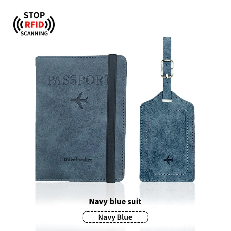 PU Leather Passport Holder & Luggage Tag Set