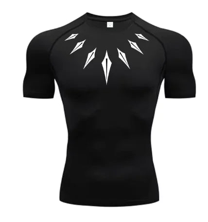 Anime Men's Compression Shirt Fitness Sport Running Tight Gym TShirts Athletic Workout Quick Dry Tops Tee Summer