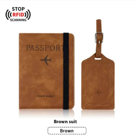 PU Leather Passport & Luggage Tag Set