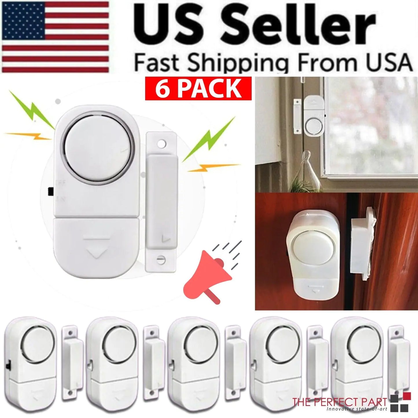 6 PCS WIRELESS Home Window Door Burglar Security ALARM System Magnetic Sensor