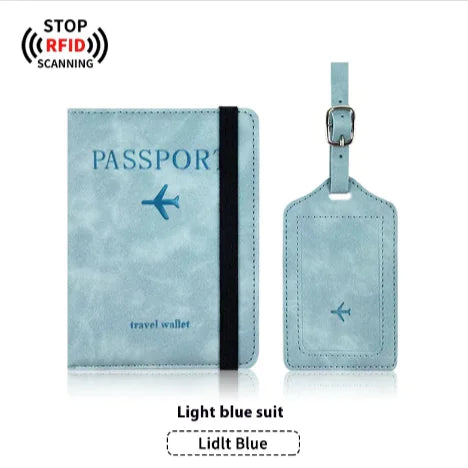 PU Leather Passport & Luggage Tag Set