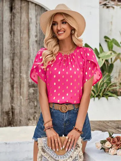 Amy Petal Sleeve Top-