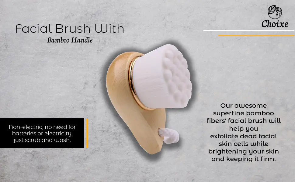 Facial Brush with Bamboo Handle