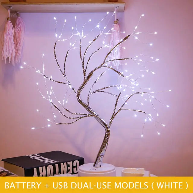 LED Night Light Tabletop Bonsai Tree Light Lamp USB