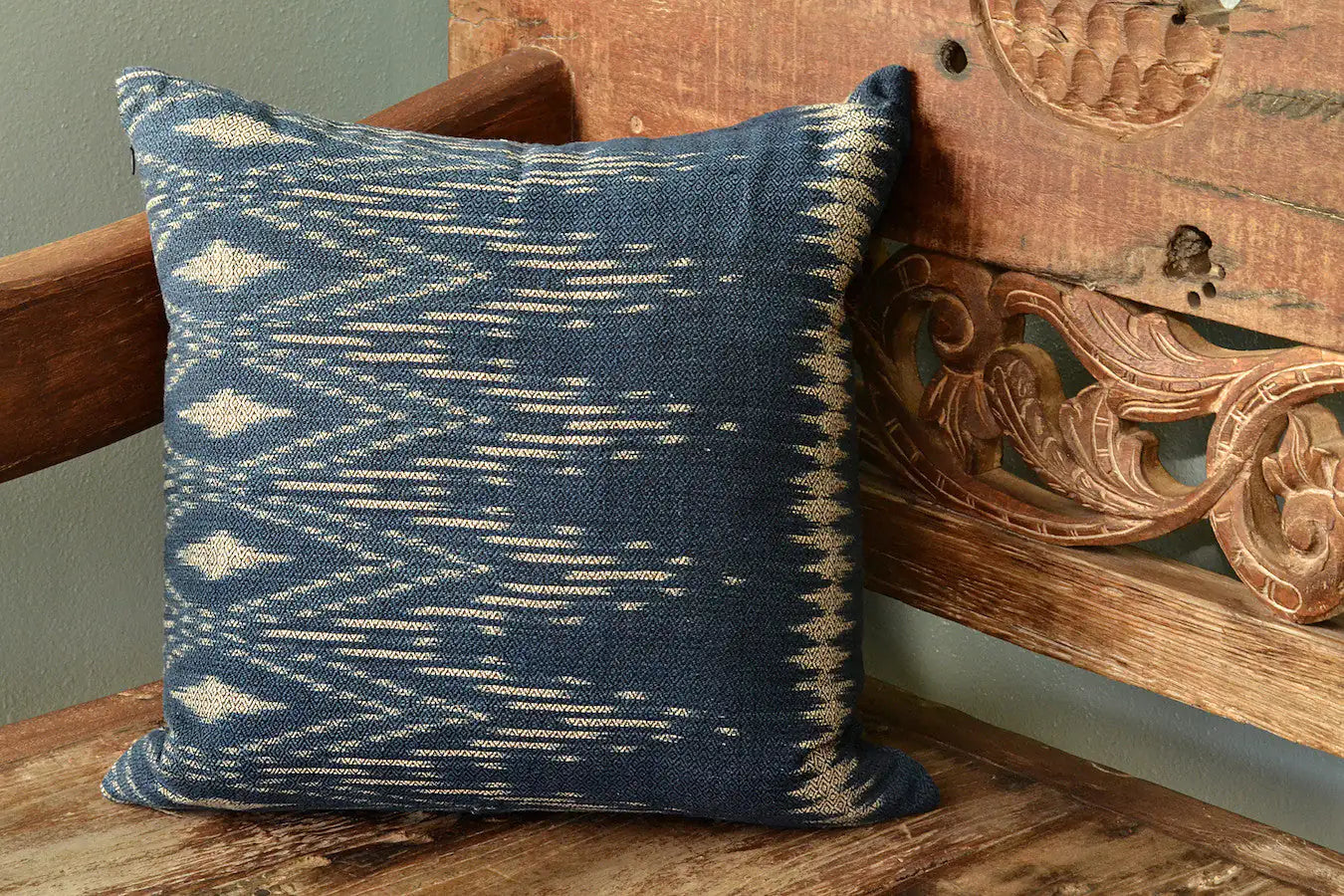 Indigo Ikat Pillow Cover