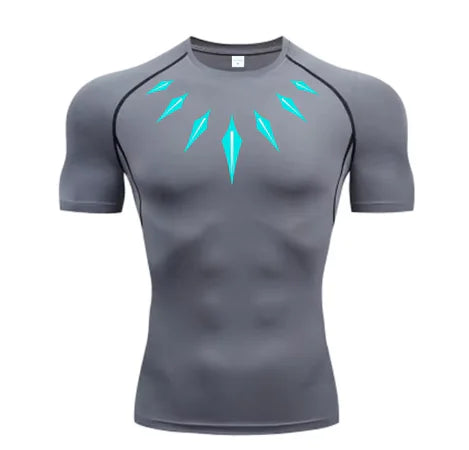 Anime Men's Compression Shirt Fitness Sport Running Tight Gym TShirts Athletic Workout Quick Dry Tops Tee Summer