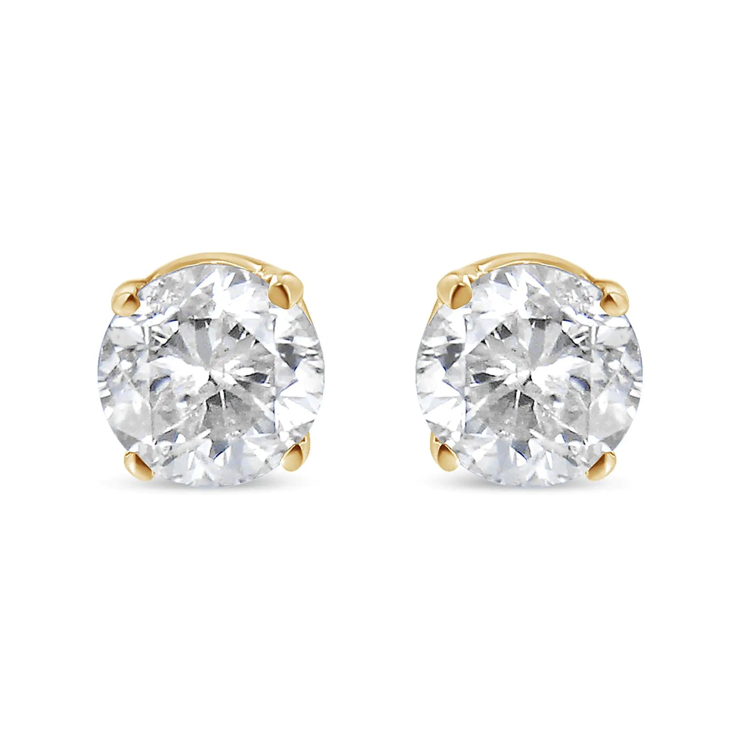 14K Yellow Gold 1/2 Cttw Round-Cut Diamond Solitaire Stud Earrings (O-P Color, SI2-I1 Clarity)