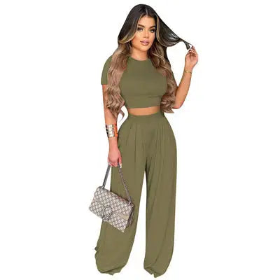 Casual Crop Top Set