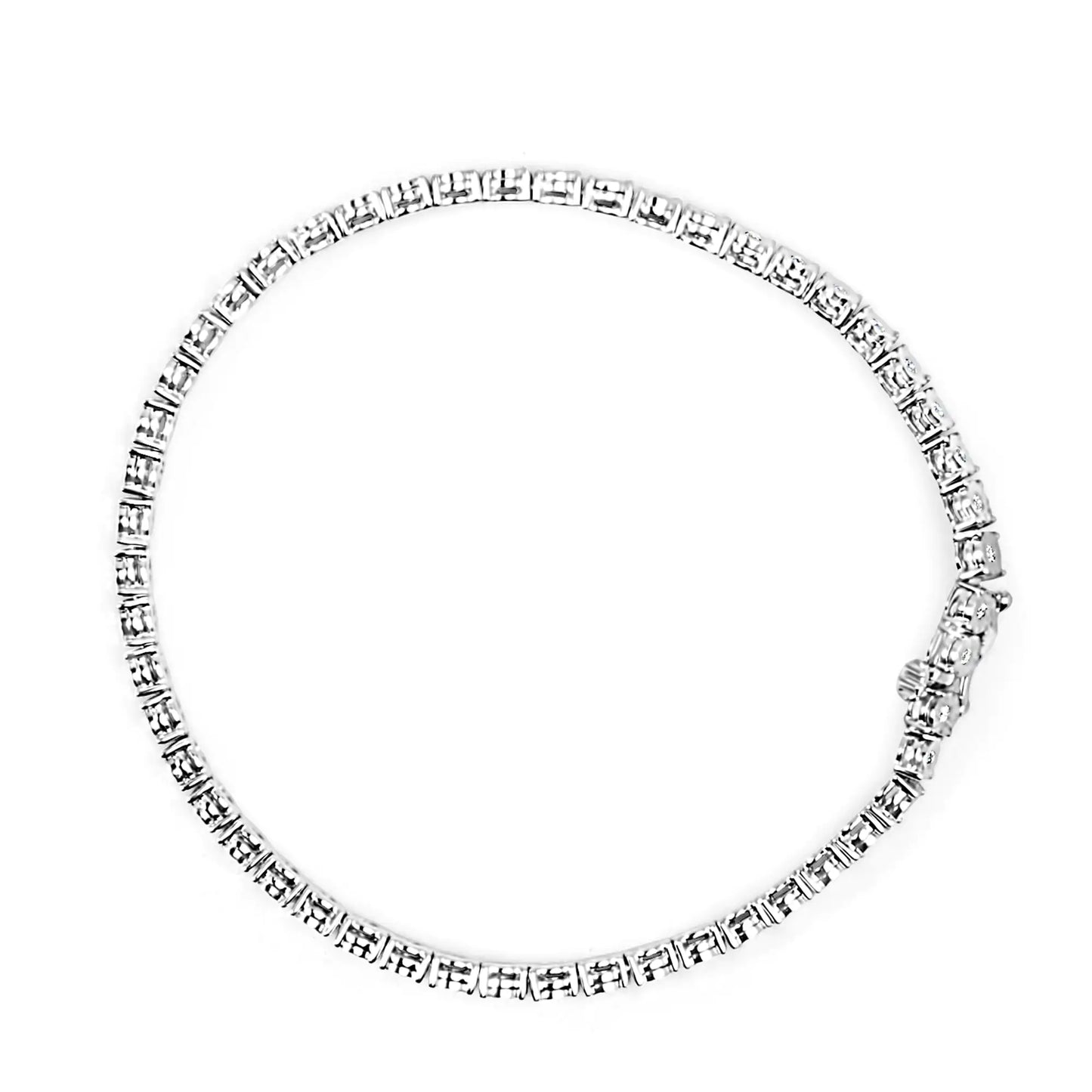 .925 Sterling Silver Lab Grown Diamond Illusion-Set Miracle Plate Tennis Bracelet - 7.25" Inches