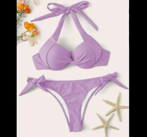 Knotted Bandeau Bikini Set