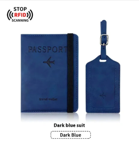 PU Leather Passport & Luggage Tag Set