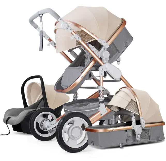 High-View Foldable Stroller – Sit & Recline Comfort