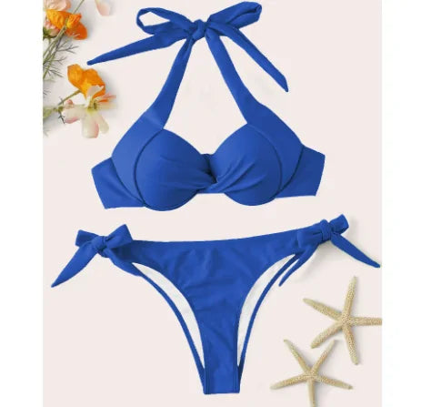 Knotted Bandeau Bikini Set